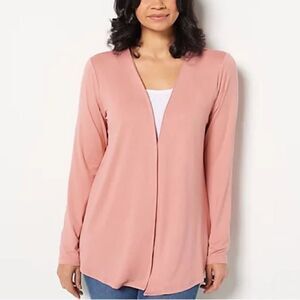 Denim & Co. Comfort Zone Comfort Jersey Shirttail Cardi